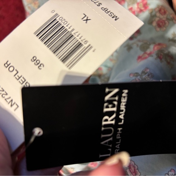 LAUREN RALPH LAUREN SZ XL WOMENS SLEEP SHIRT TOP SAGE FLOR NWT COTTAGE CORE - Picture 3 of 3